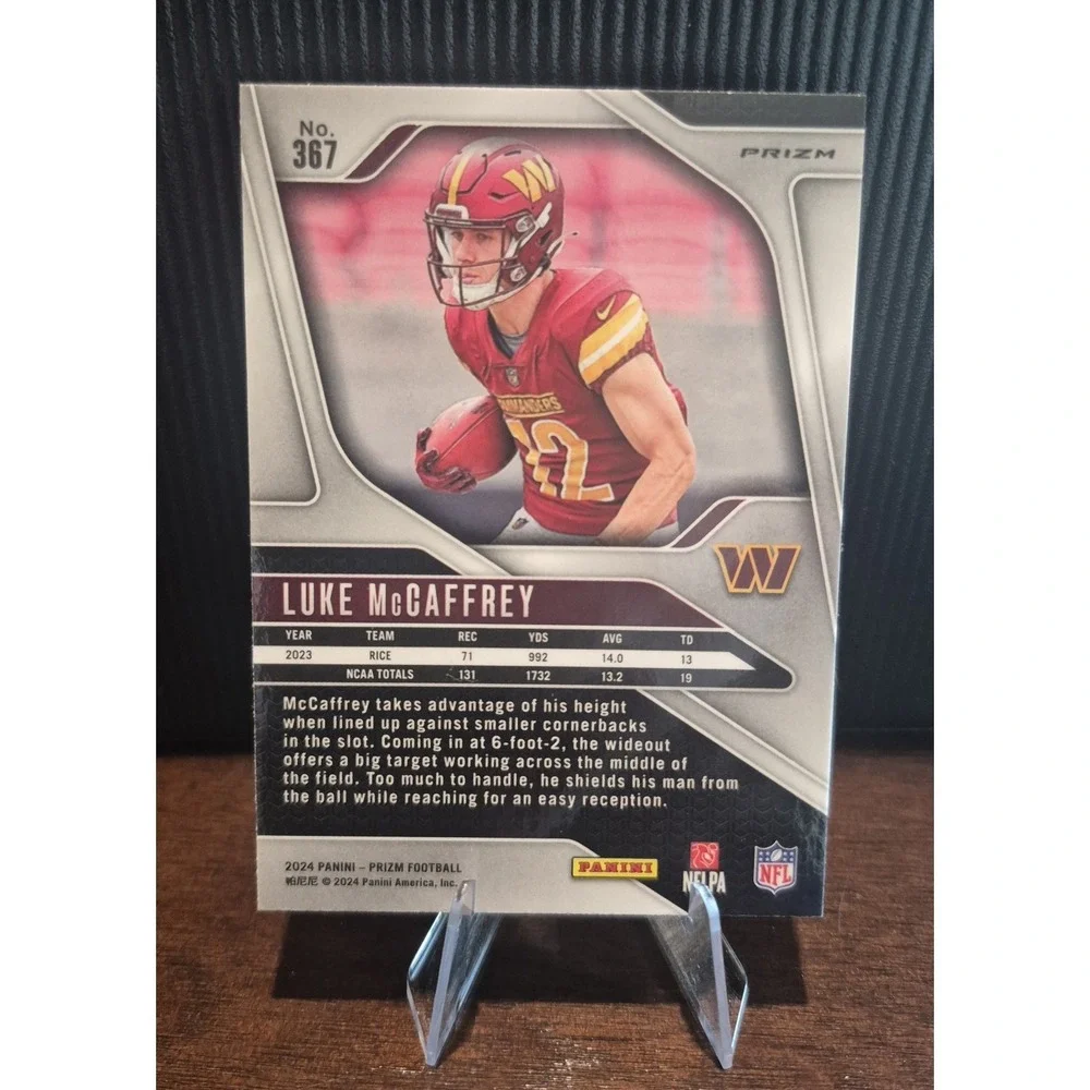2024 Panini Prizm Luke McCaffrey #367 Silver Prizm Rookie Washington Commanders